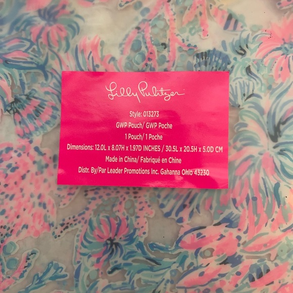 NWT Lilly Pulitzer Clear pouch bag Celestial Blue Seek And Sea Pvc Pouch - Picture 4 of 7